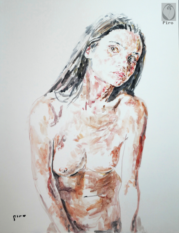 oil on paper - olio su carta di Piro